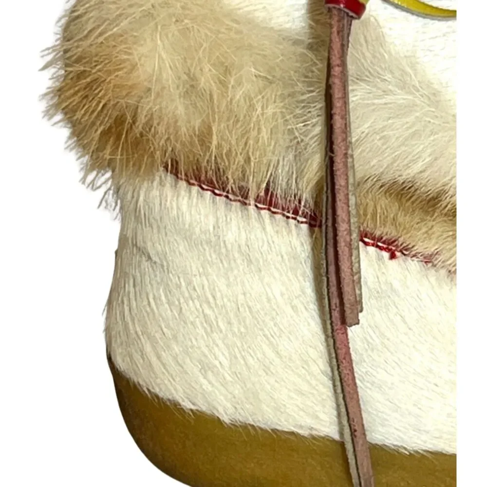 Tecnica Skandia 3915 Apres Ski Fur Hide Boots Italy Women’s 8.5” Vintage Winter